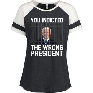 You Indicted The Wrong President Joe Biden Funny Enza Ladies Jersey Colorblock Tee