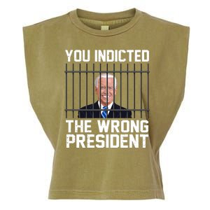 You Indicted The Wrong President Joe Biden Funny Garment-Dyed Women's Muscle Tee