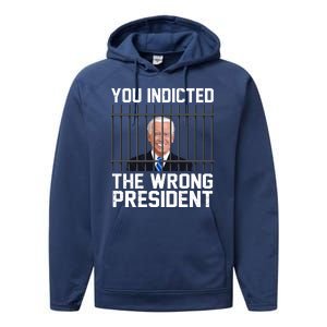 You Indicted The Wrong President Joe Biden Funny Performance Fleece Hoodie