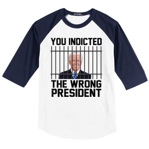 You Indicted The Wrong President Joe Biden Funny Baseball Sleeve Shirt