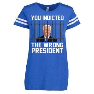 You Indicted The Wrong President Joe Biden Funny Enza Ladies Jersey Football T-Shirt