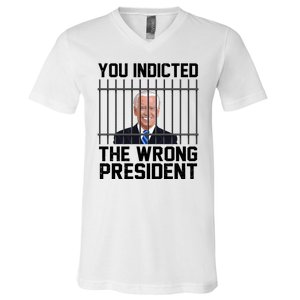 You Indicted The Wrong President Joe Biden Funny V-Neck T-Shirt