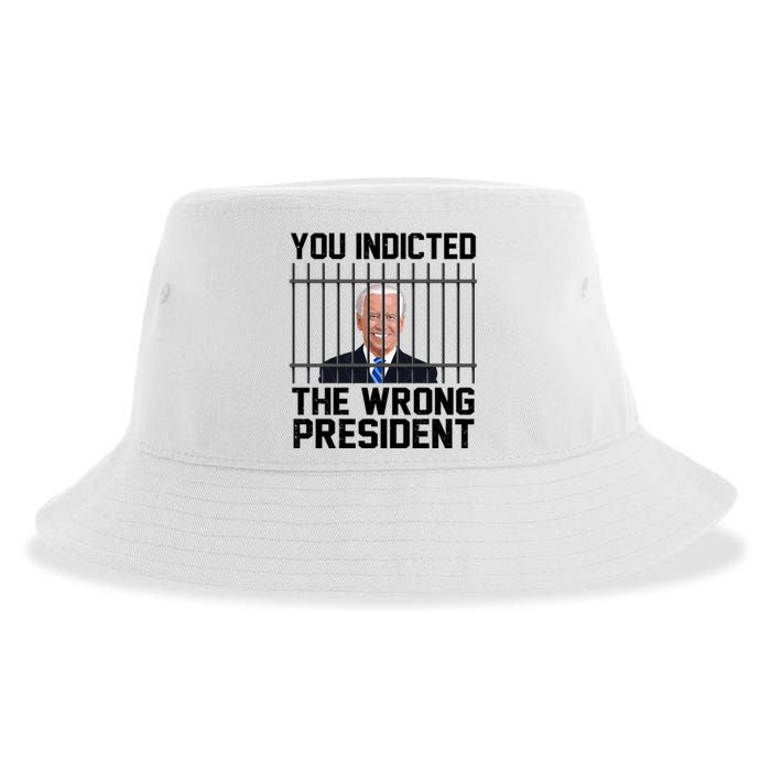 You Indicted The Wrong President Joe Biden Funny Sustainable Bucket Hat