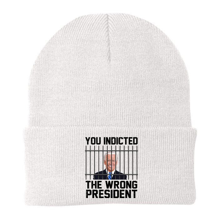 You Indicted The Wrong President Joe Biden Funny Knit Cap Winter Beanie