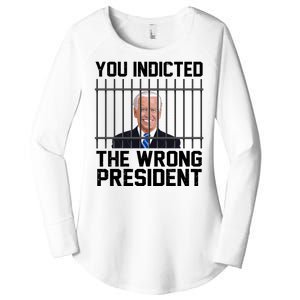 You Indicted The Wrong President Joe Biden Funny Women's Perfect Tri Tunic Long Sleeve Shirt