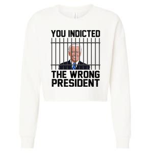 You Indicted The Wrong President Joe Biden Funny Cropped Pullover Crew