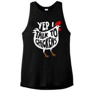 Yep I Talk To Chickens Ladies PosiCharge Tri-Blend Wicking Tank