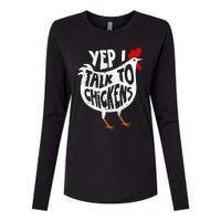 Yep I Talk To Chickens Womens Cotton Relaxed Long Sleeve T-Shirt