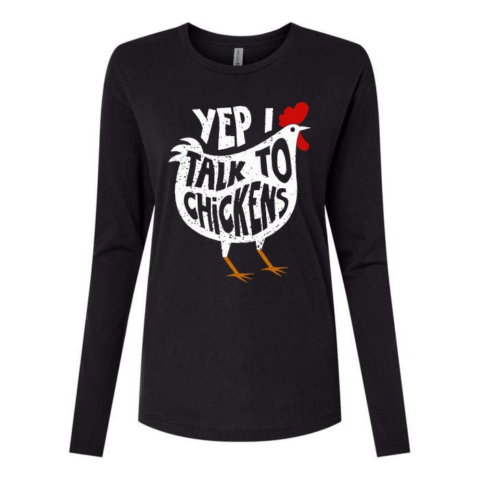 Yep I Talk To Chickens Womens Cotton Relaxed Long Sleeve T-Shirt