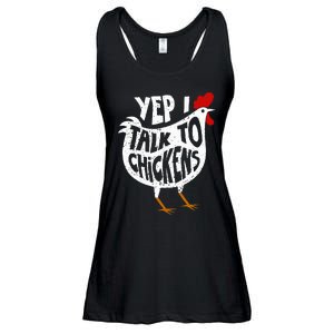 Yep I Talk To Chickens Ladies Essential Flowy Tank