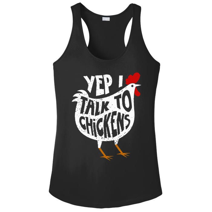 Yep I Talk To Chickens Ladies PosiCharge Competitor Racerback Tank