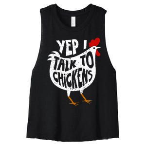 Yep I Talk To Chickens Women's Racerback Cropped Tank