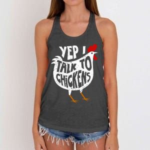 Yep I Talk To Chickens Women's Knotted Racerback Tank