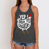 Yep I Talk To Chickens Women's Knotted Racerback Tank