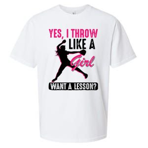 Yes I Throw Like A Girl Cool Pitchers Funny Softball Gift Sueded Cloud Jersey T-Shirt