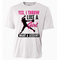 Yes I Throw Like A Girl Cool Pitchers Funny Softball Gift Cooling Performance Crew T-Shirt