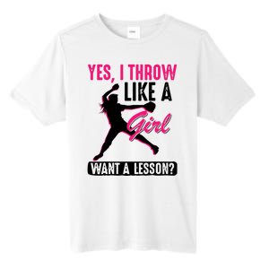 Yes I Throw Like A Girl Cool Pitchers Funny Softball Gift Tall Fusion ChromaSoft Performance T-Shirt