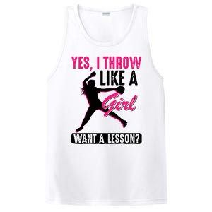 Yes I Throw Like A Girl Cool Pitchers Funny Softball Gift PosiCharge Competitor Tank