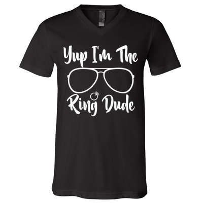 Yup Im The Ring Dude Funny Ring Bearer Wedding Gift V-Neck T-Shirt