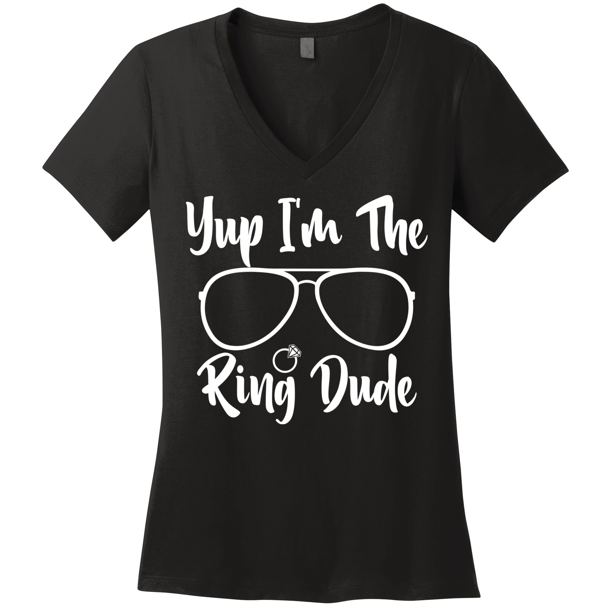Yup Im The Ring Dude Funny Ring Bearer Wedding Gift Women's V-Neck T-Shirt