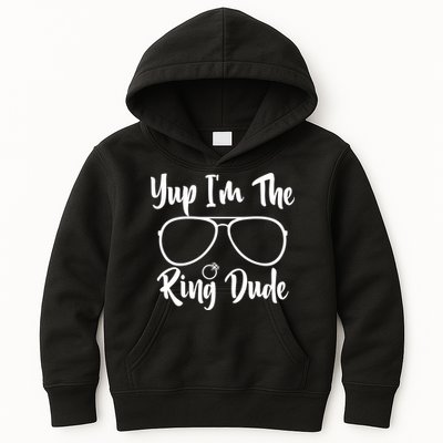 Yup Im The Ring Dude Funny Ring Bearer Wedding Gift Kids Hoodie