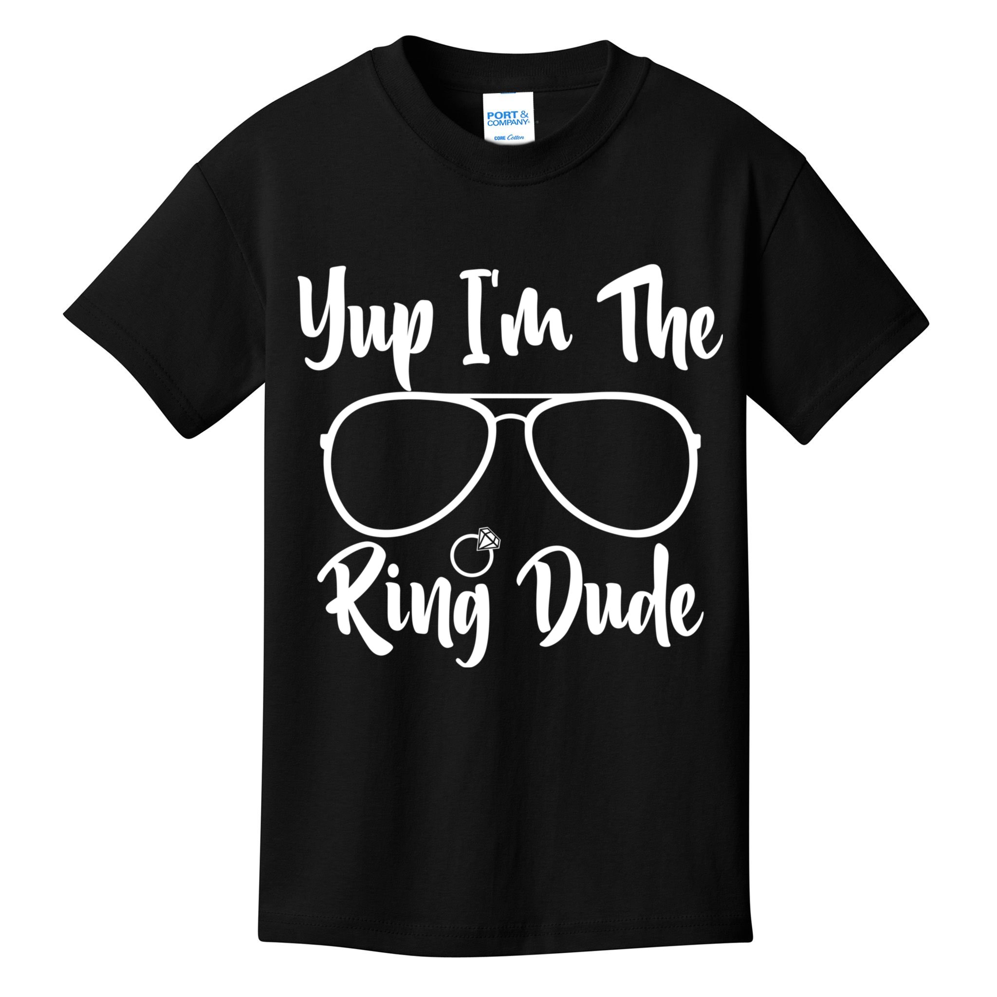 Yup Im The Ring Dude Funny Ring Bearer Wedding Gift Kids T-Shirt