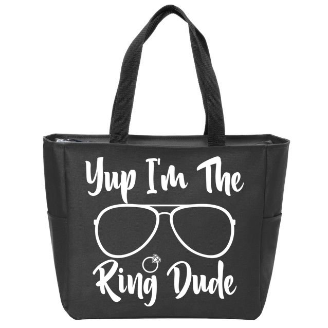 Yup Im The Ring Dude Funny Ring Bearer Wedding Gift Zip Tote Bag