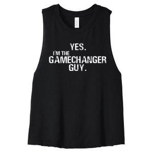 Yes I'm The Gamechanger Guy Funny Baseball Women's Racerback Cropped Tank