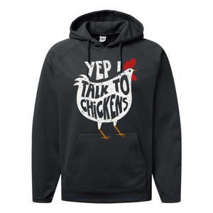 Yep I Talk To Chickens Cute Chicken Buffs Performance Fleece Hoodie