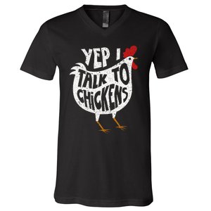 Yep I Talk To Chickens Cute Chicken Buffs V-Neck T-Shirt