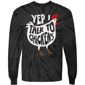 Yep I Talk To Chickens Cute Chicken Buffs Tie-Dye Long Sleeve Shirt