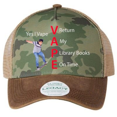 Yes I Vape Return My Library Books On Time Legacy Tie Dye Trucker Hat