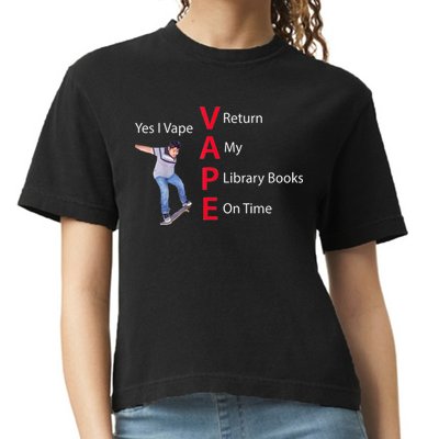 Yes I Vape Return My Library Books On Time Comfort Colors Boxy T-Shirt
