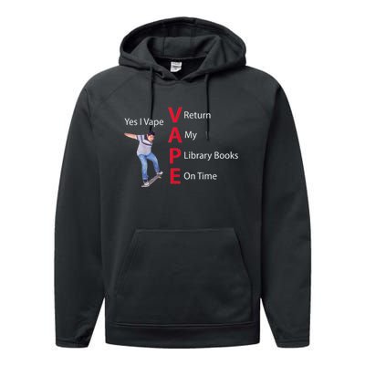 Yes I Vape Return My Library Books On Time Performance Fleece Hoodie