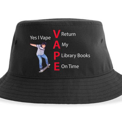 Yes I Vape Return My Library Books On Time Sustainable Bucket Hat