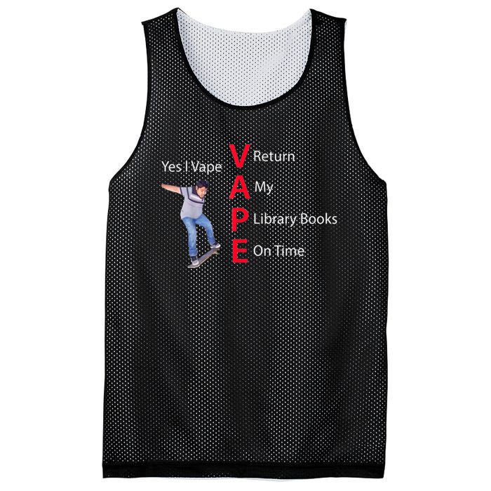 Yes I Vape Return My Library Books On Time Mesh Reversible Basketball Jersey Tank