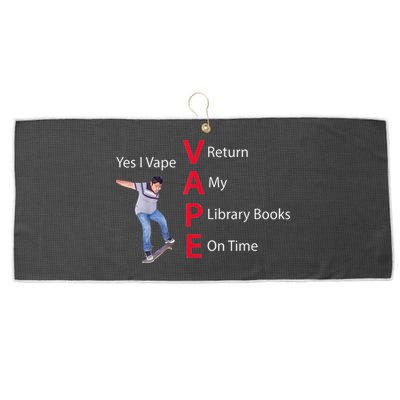 Yes I Vape Return My Library Books On Time Large Microfiber Waffle Golf Towel