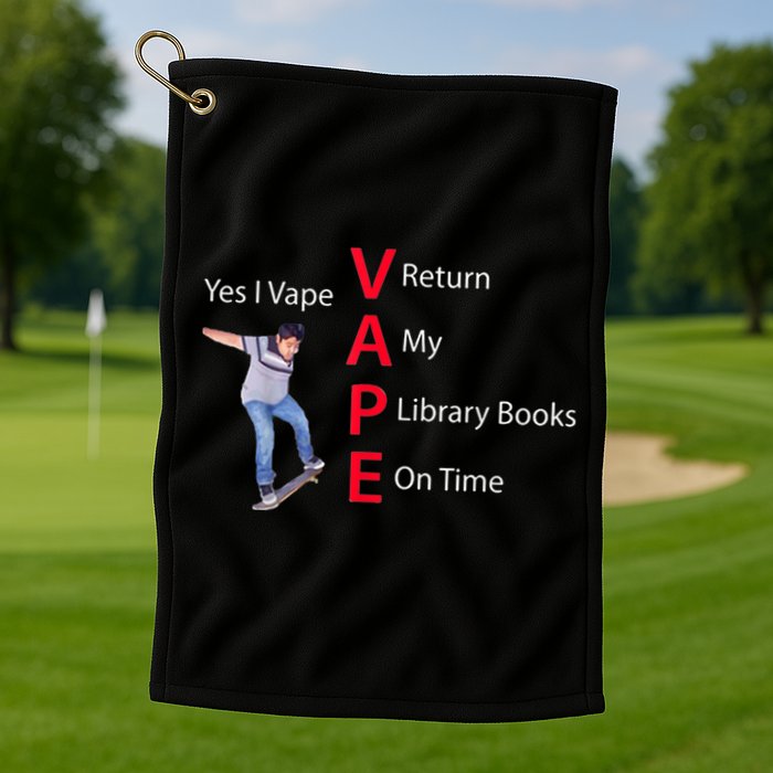 Yes I Vape Return My Library Books On Time Golf Towel