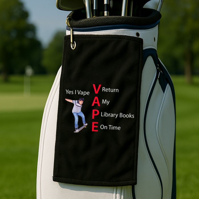 Yes I Vape Return My Library Books On Time Golf Towel