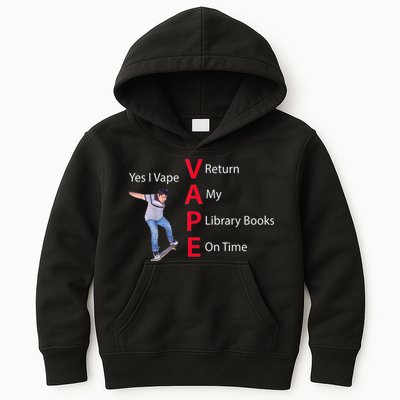 Yes I Vape Return My Library Books On Time Kids Hoodie