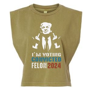 Yes IM Voting Convicted Felon 2024 Garment-Dyed Women's Muscle Tee