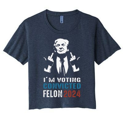 Yes IM Voting Convicted Felon 2024 Women's Crop Top Tee