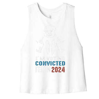 Yes IM Voting Convicted Felon 2024 Women's Racerback Cropped Tank