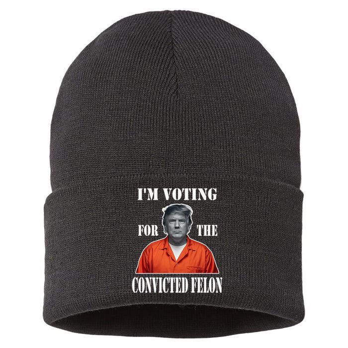 Yes IM Voting Convicted Felon 2024 Sustainable Knit Beanie