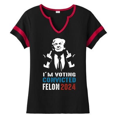 Yes IM Voting Convicted Felon 2024 Ladies Halftime Notch Neck Tee