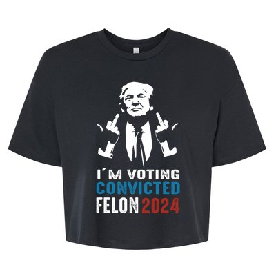 Yes IM Voting Convicted Felon 2024 Bella+Canvas Jersey Crop Tee