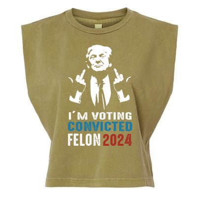 Yes IM Voting Convicted Felon 2024 Garment-Dyed Women's Muscle Tee