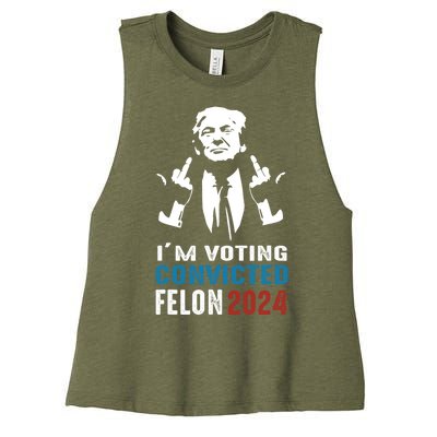 Yes IM Voting Convicted Felon 2024 Women's Racerback Cropped Tank