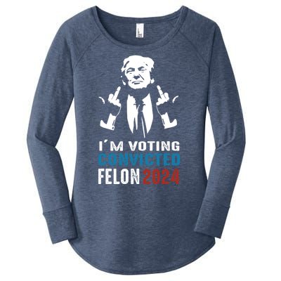 Yes IM Voting Convicted Felon 2024 Women's Perfect Tri Tunic Long Sleeve Shirt