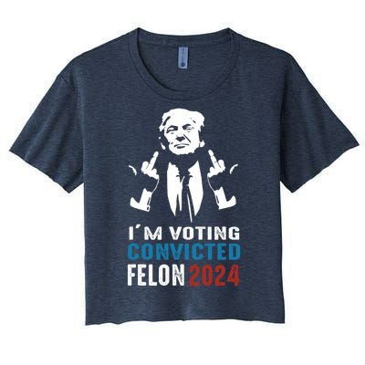 Yes IM Voting Convicted Felon 2024 Women's Crop Top Tee